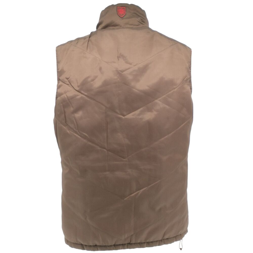 Ruff Hewn Reversible Quilted Zip Vest Red Brown Ripstop Drawstring Womens Medium - Picture 12 of 16